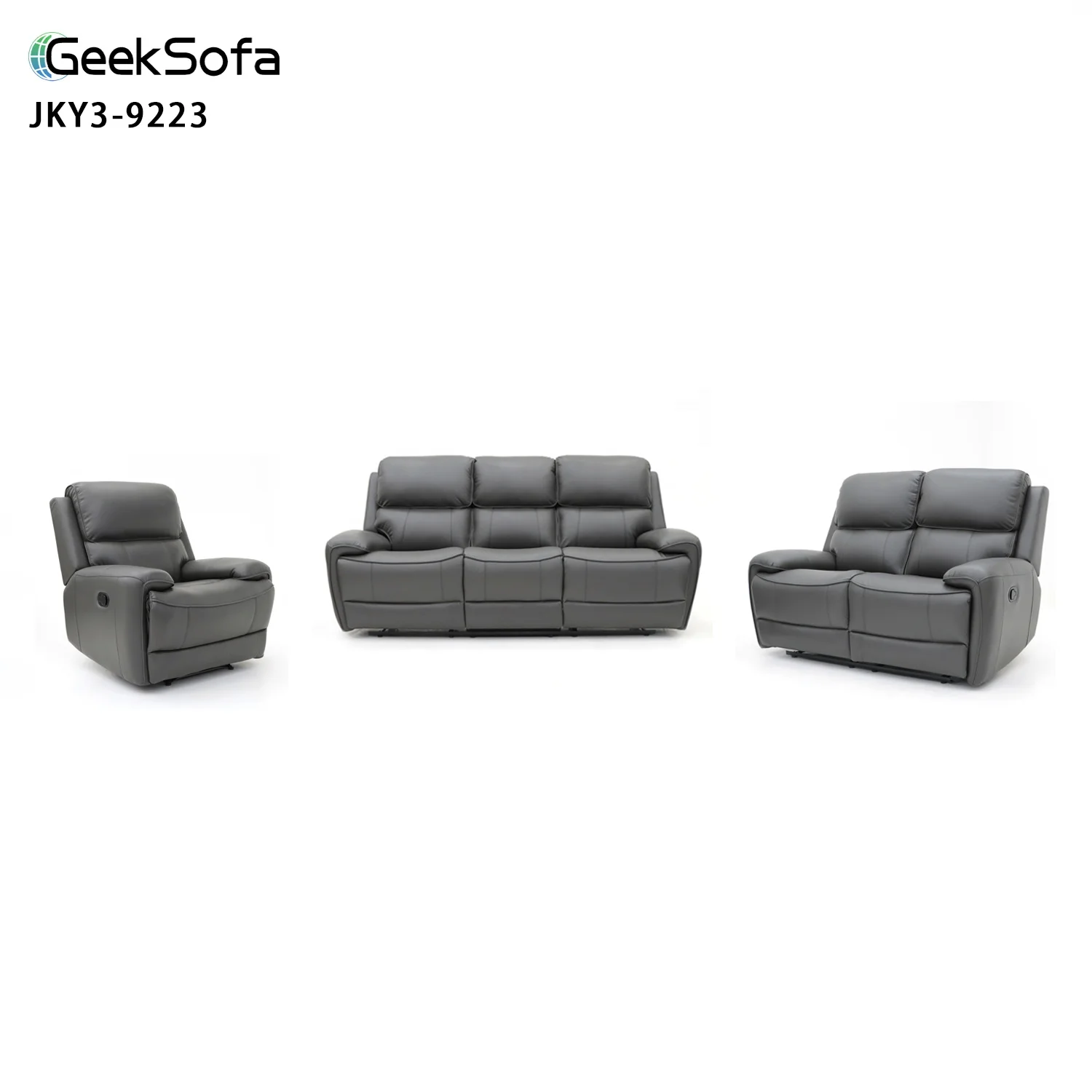 Geeksofa, современный кожаный чехол с ручным движением, 3, 2, 1 для мебели для гостиной