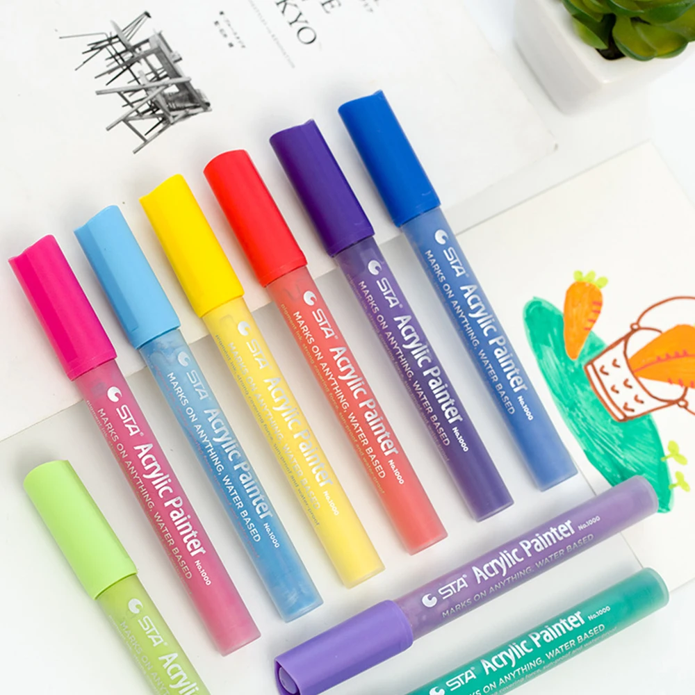  Acrylic Marker for Graffiti art Permanent Paint Maker students can be painting on canvas glass plastics cloth