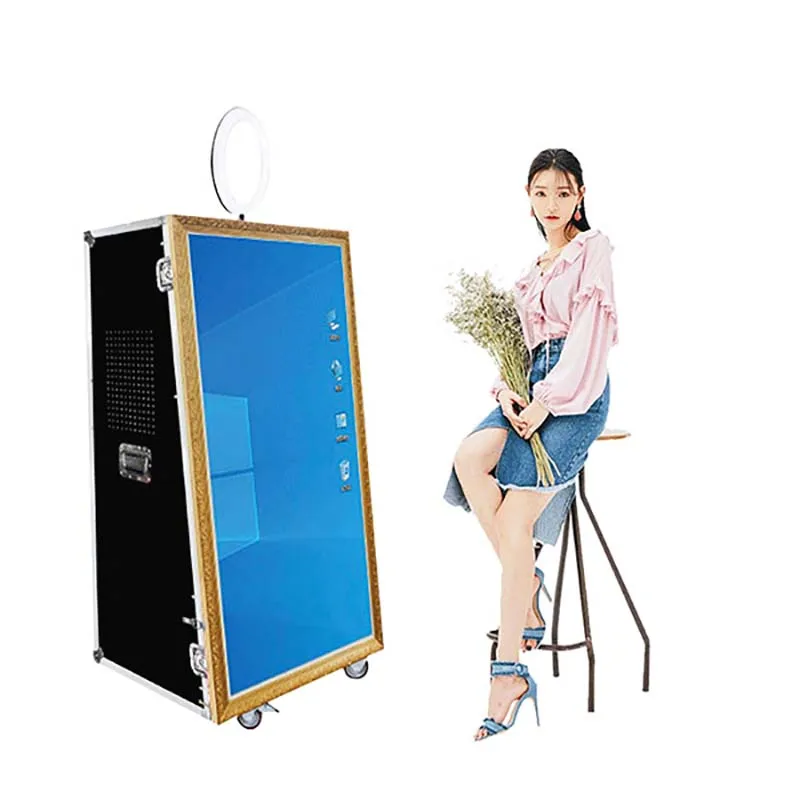 2024 Hot Sale Portable Selfie Selfie Magic Photo Mirror Booth Camera Photo Gif With Fill Light Lamp Manual Touch Screen Magic