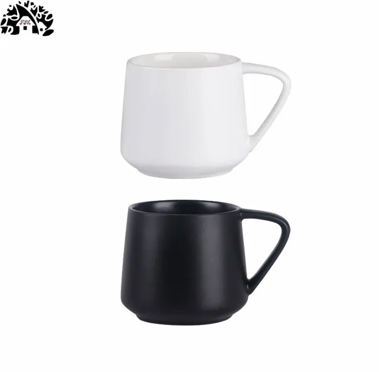 Wholesale 400ml Nordic simple black and white ceramic cup couple cup hotel advertising gifts printed logo mug