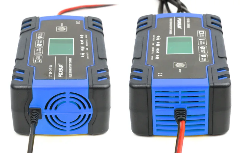 12/24V 8A Touch Screen Pulse Repair LCD Fast Power Charging Wet Dry Lead Acid Car Battery Charger