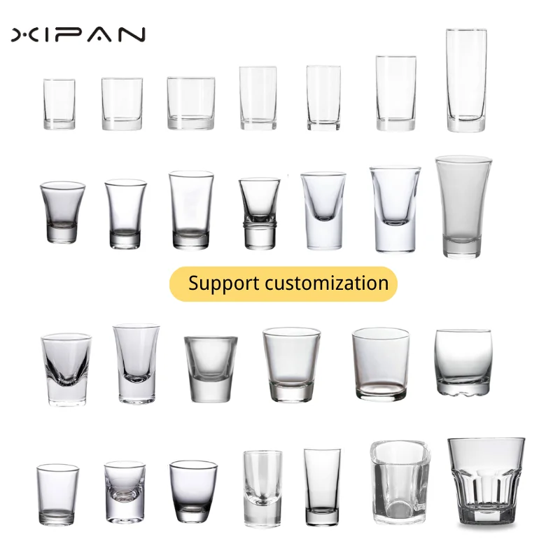 Wholesale Custom Logo Branding Shot Glasses Sublimation Blank Whiskey Glassware Small Bullet Tumbler