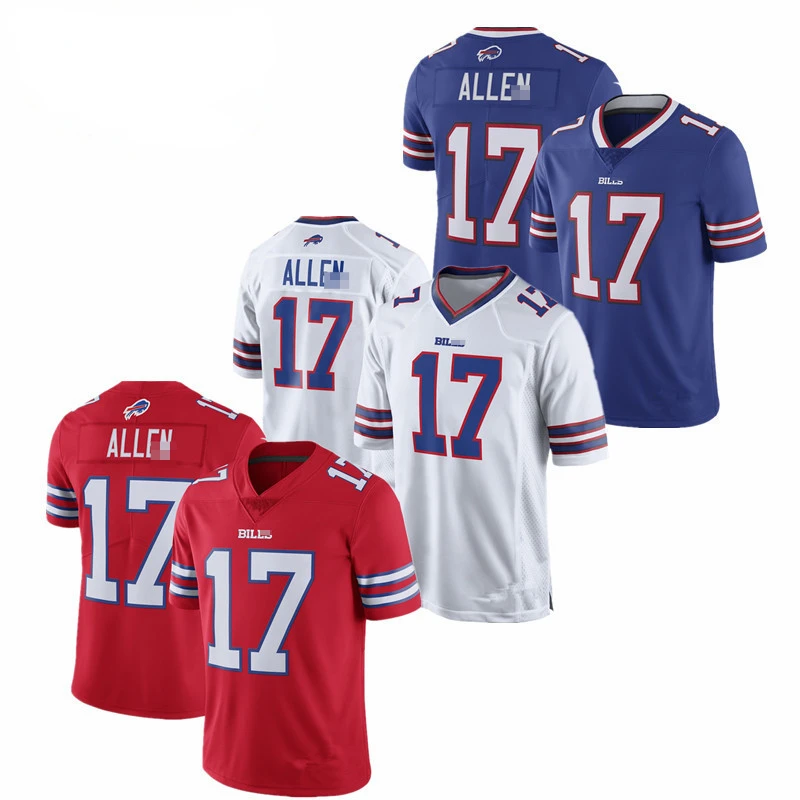 Тайское качество регби nflshirt Мужская футболка Buffalo мощностью № 17 Джош Аллен # Diggs14 Американская Футбольная форма Джерси