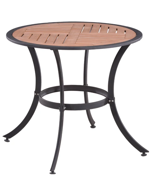 round outdoor garden dining table powder coating wrought iron mesh table of bistro set furniture