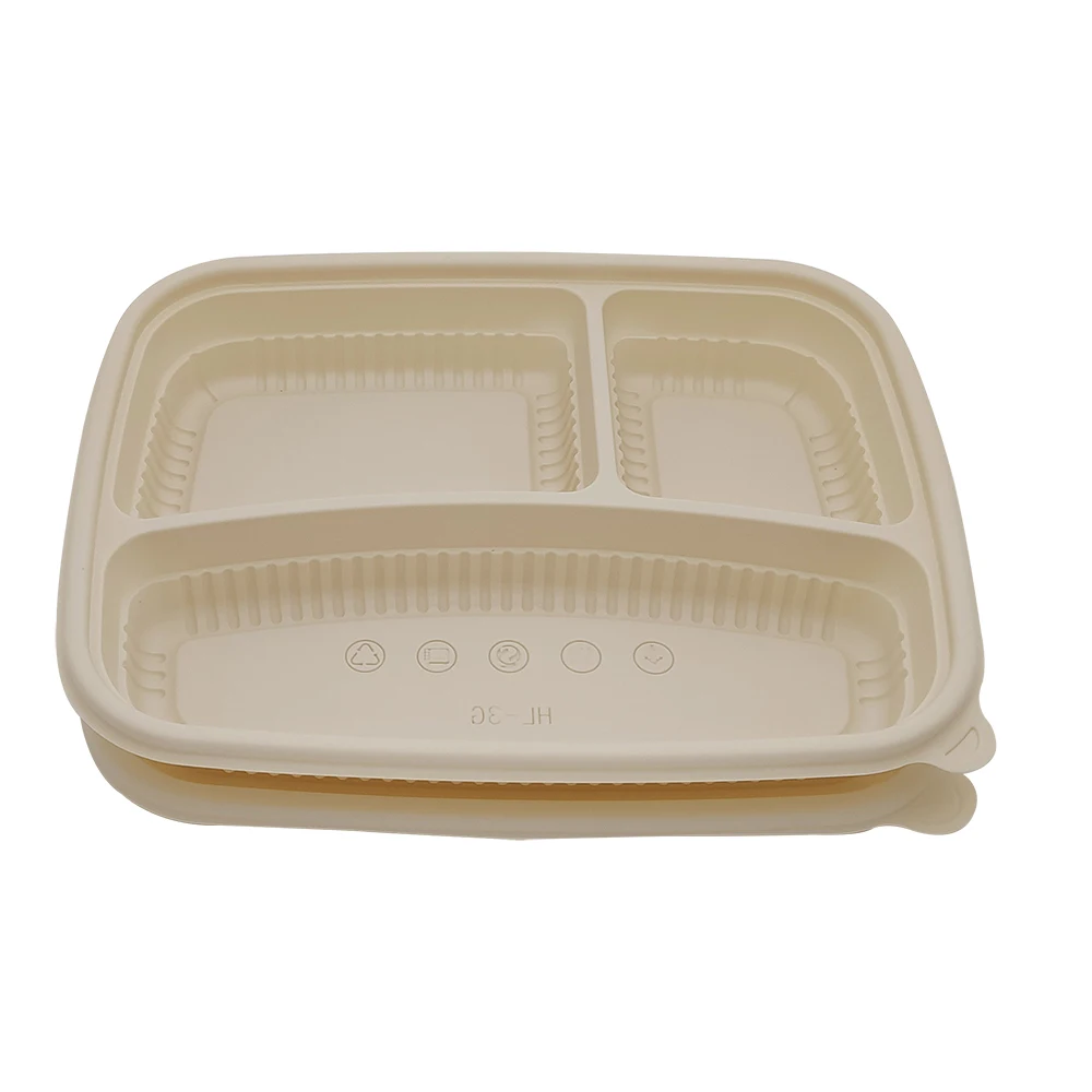 Bento Box 3/4/5 Compartment Corn Starch Biodegradable Take Away Microwavable Lunch Boxes Food Container with lid