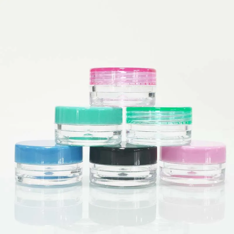 Wholes Colorful Manufacture Price Empty Clear Plastic Makeup Face Cream Jars Pot for skin care cosmetic jars 5g