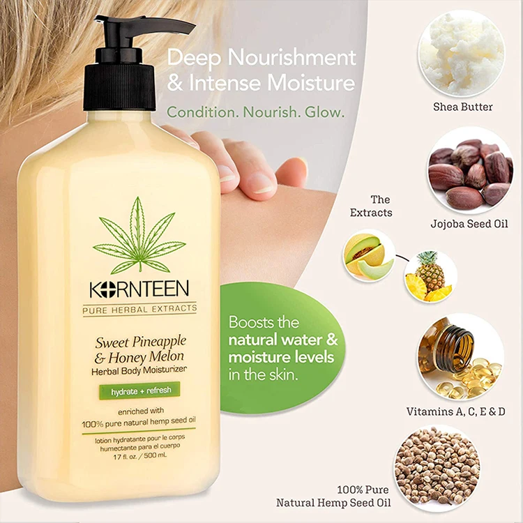 Hemp whitening body baby massage skin face beauty fair lotion lightening cream bath set body cream for skin care