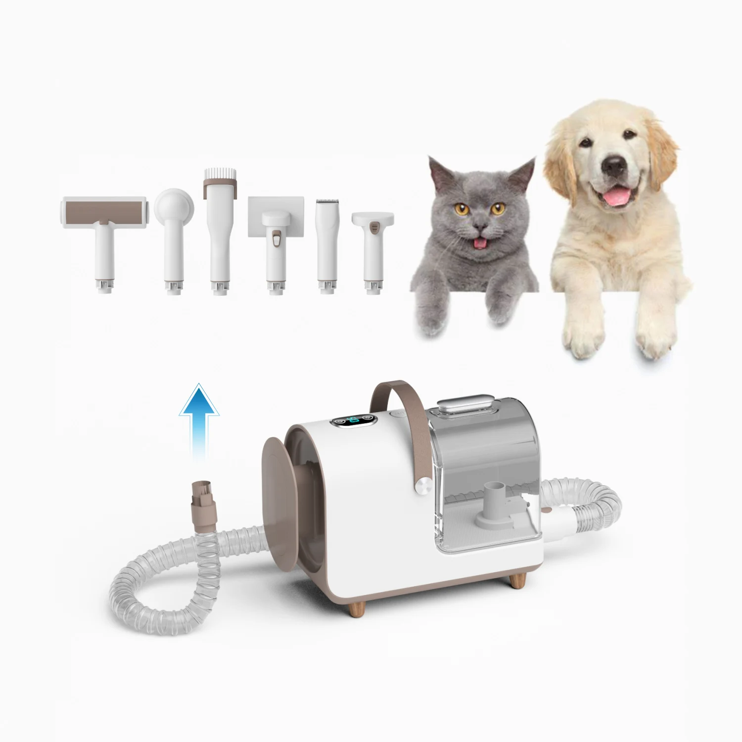 Professional Vacuum Cleaner Suction Pet Hair Grooming Vacuum with 6 Proven Grooming Tools