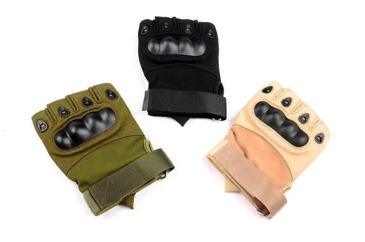 Premium Fingerless Hard Knuckle Motorcycle Military Tactical Combat Training Army Shooting Outdoor Gloves