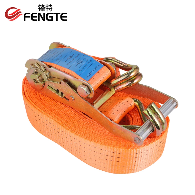 wholesale heavy duty polyester 2 inch 50mm 5000kg 5 ton truck car motorcycle cargo belt lashing ratchet tie down straps