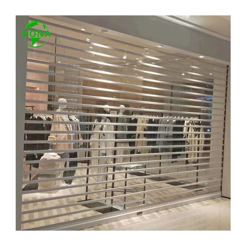 Automatic Crystal Anti-thief Transparent Electric Take Off And Landing Rolling Door For Shopping Mall