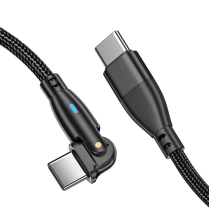 3A fast charging double TYPE_C  connector 180 degree rotation with LED indicates