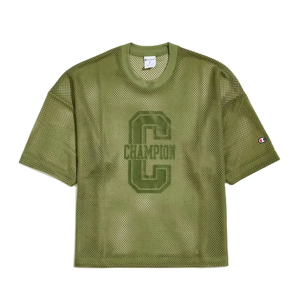 Woven Tshirts Short Sleeve Men Oversized Boxy Style Tee Plain 100% Polyester crew neck Tshirts Mesh Football Tee t shirts