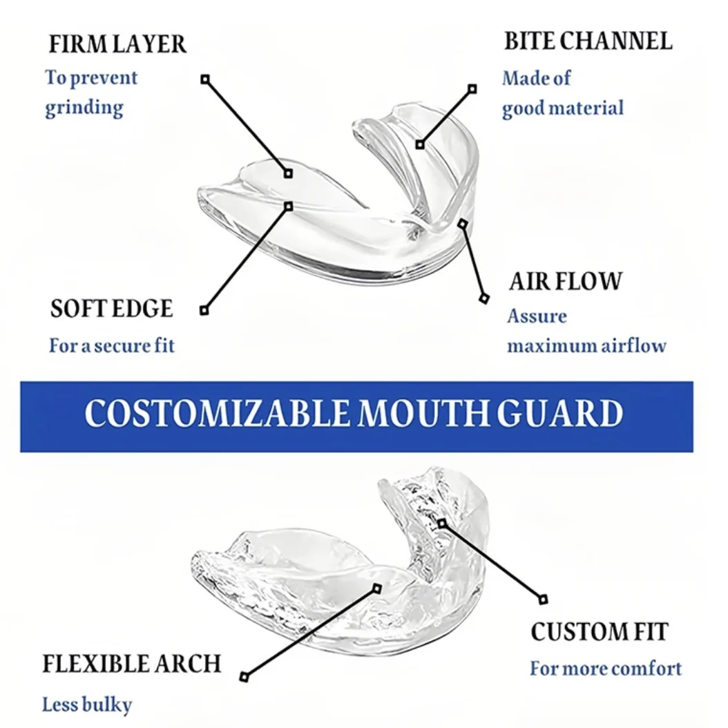 Mouth Guards for Clenching Teeth Moldable Dental Teeth Night Guard for Adult Kids Stop Teeth Grinding Bruxism Tray