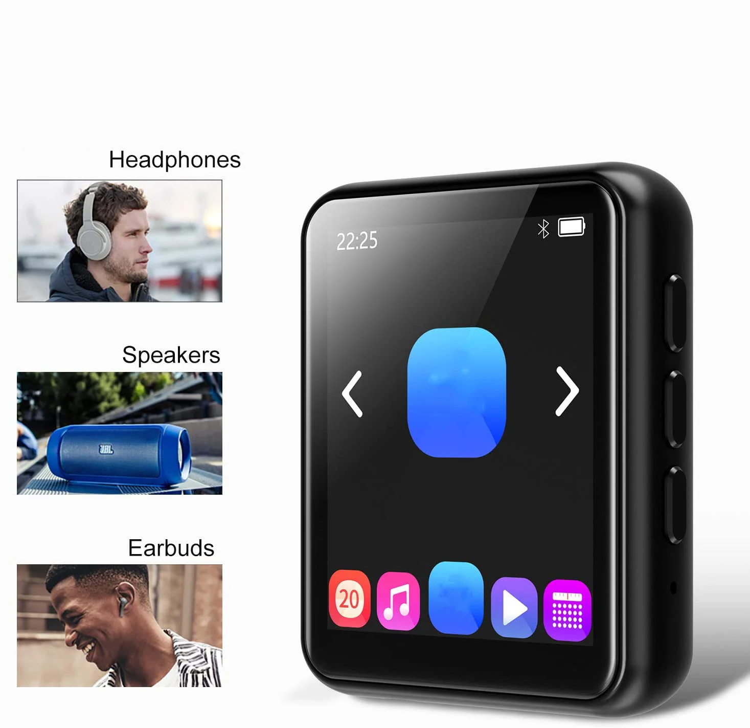 Новинка музыкальный плеер с сенсорным экраном портативный mp3-плеер динамиками хорошее качество звука mp3 FM-радио записывающий (128