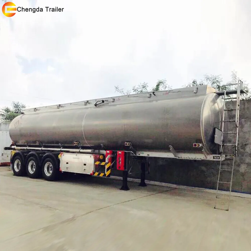 Chengda 45000 Liters aluminum Alloy Fuel Oil Tanker liquid diesel Fuel Tank Semi Trailer for sale