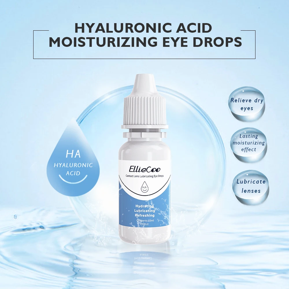 EllieCoo Sodium Hyaluronate Eye Care Solution Eyedrop Crystal Moisturizing Dry Eyes Drops