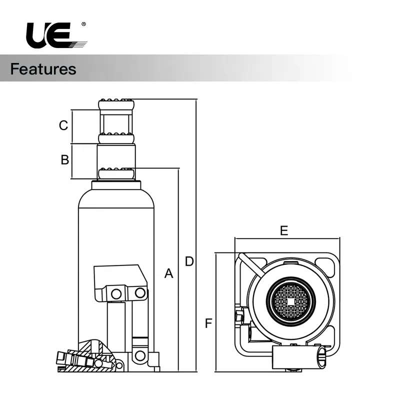 15 Ton Welded Bottle Jacks TH91504