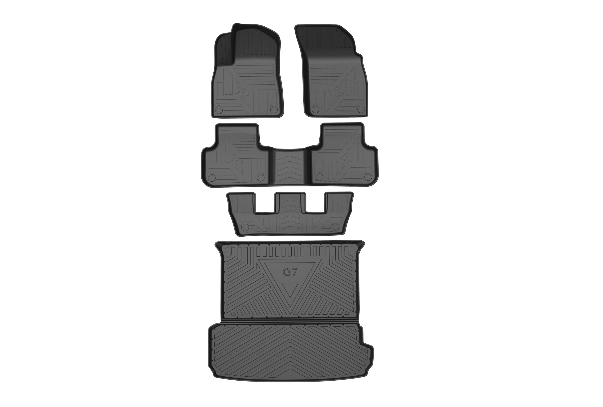 High Quality Auto Accessories Anti Slip Business 7 Seats Rear Cargo Trunk Mat Custom Car Foot Floor Mats for Audi Q7