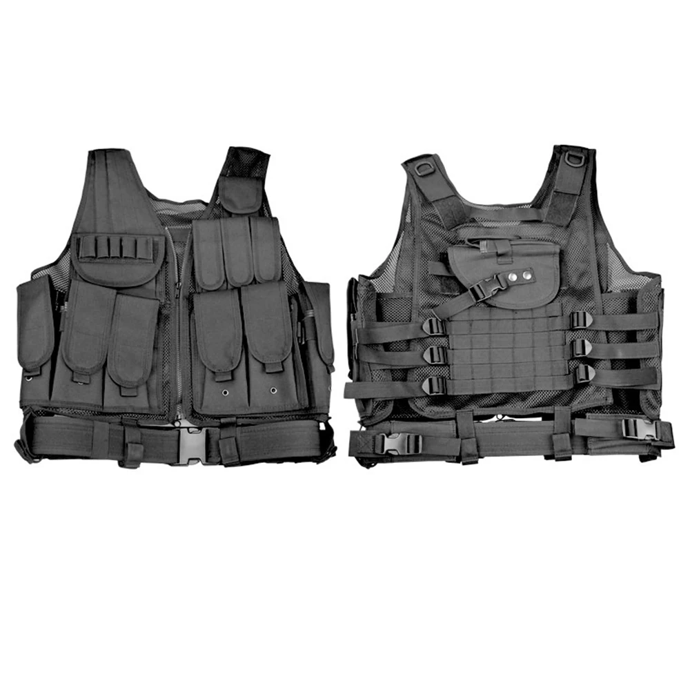 Vest Camo Vest Multi-functional Eating Chicken  Black Tactical Vest CS Field Protective Equipment  hunting bag