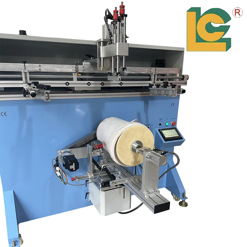 LC Brand Multicolor Rotary Cylindrical Bucket Barrel Silk Screen Printing Machine in large color pattern
