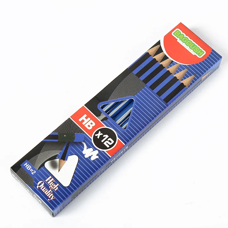 High Quality Standard HB Pencil Set With Logo Printing Kids Students Sketch Pencils Graphite HB Pencil With Eraser