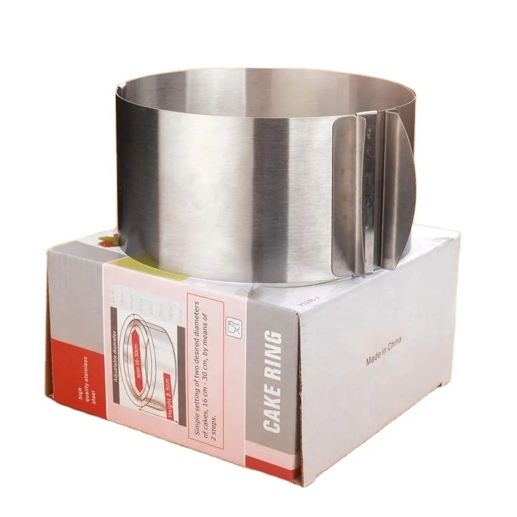 Stainless steel 6/7/8/9/10/11/12 inch adjustable cake mousse ring baking tools set melaleuca cake mold ring