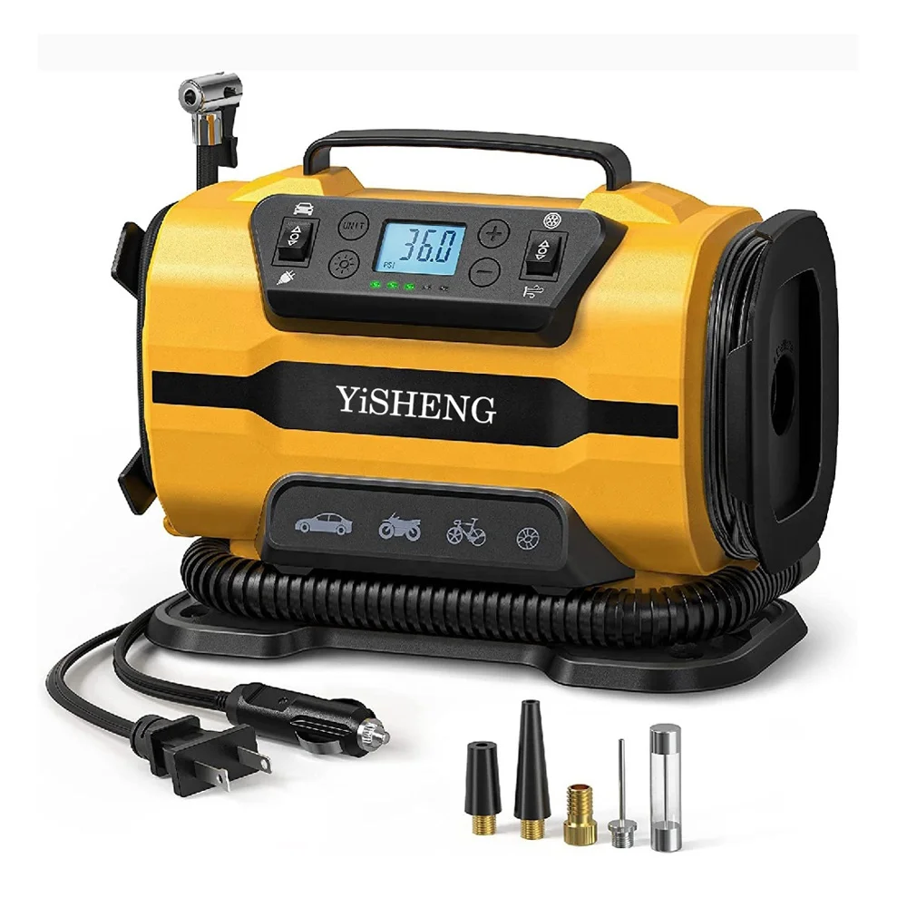 Portable 150PSI 12V DC 110V 230V AC Car Tyre Pump Dual Power Air Compressor Tire Inflator for Car Boat Bicycle Mattress