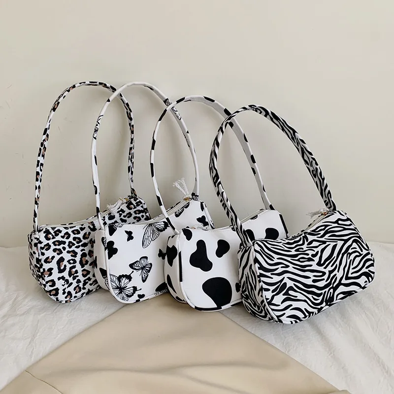 Cow Print Bags Arm Axillary Bag Crossbody Shoulder Woman Hand Bag 2022