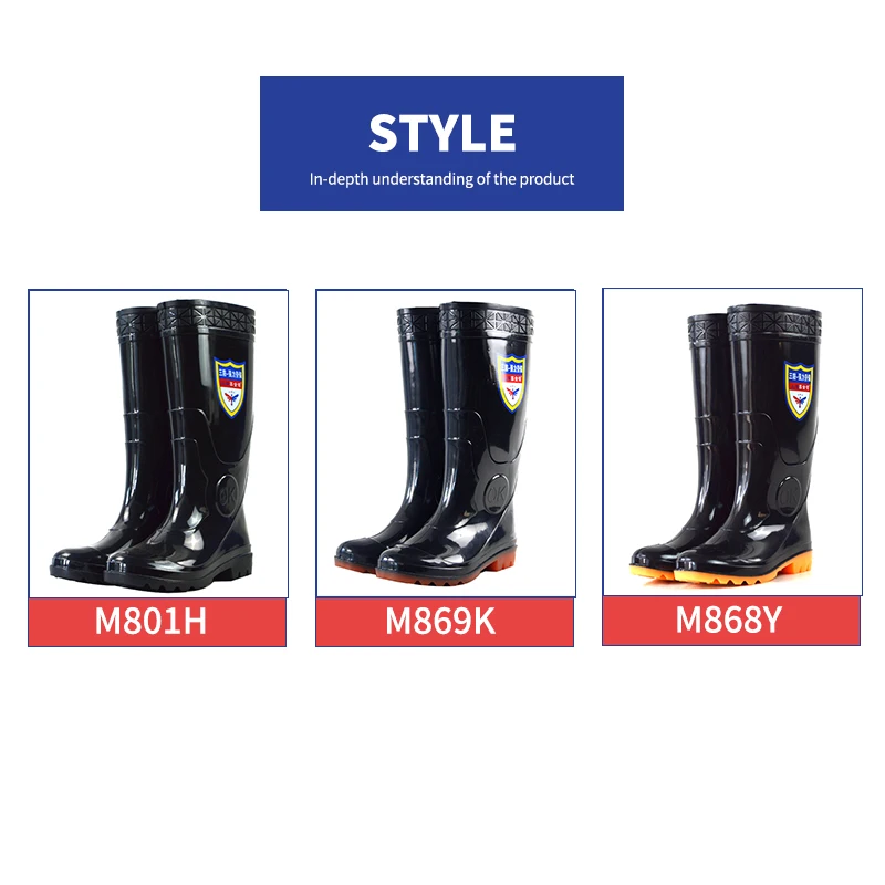 Black tall waterproof Wellington boots Cheap PVC Wellington boots with factory prices and fast delivery rainboots