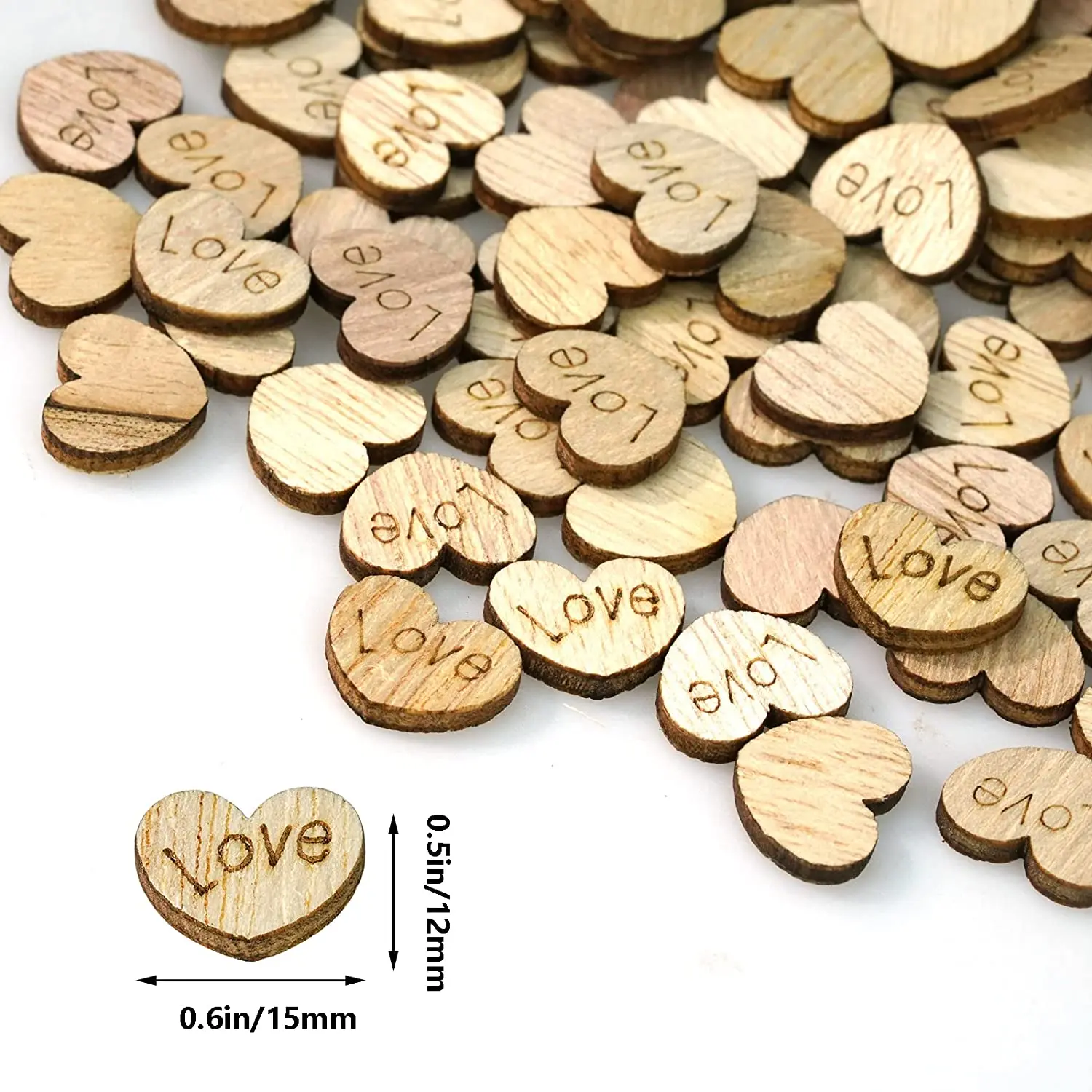 Tailai 500 шт. деревенские деревянные любовь сердце свадебный стол рассеяние украшения поделки натуральное дерево сердце стол Конфетти Дети DIY