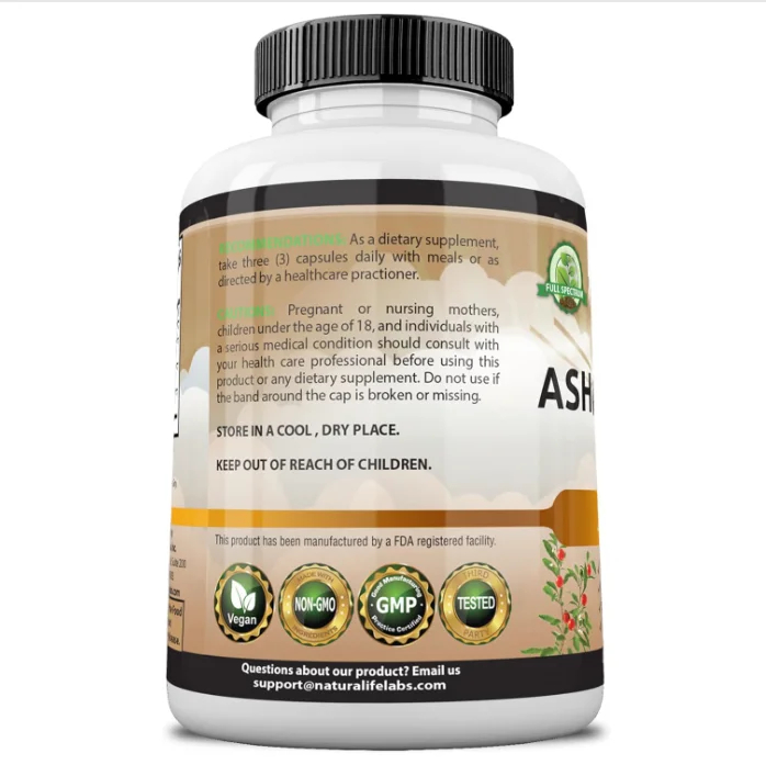 OEM Private Label Pure Organic Maca Capsules Energy Support 2100mg powder and root extract Vegan Capsules  Ashwagandha Capsules