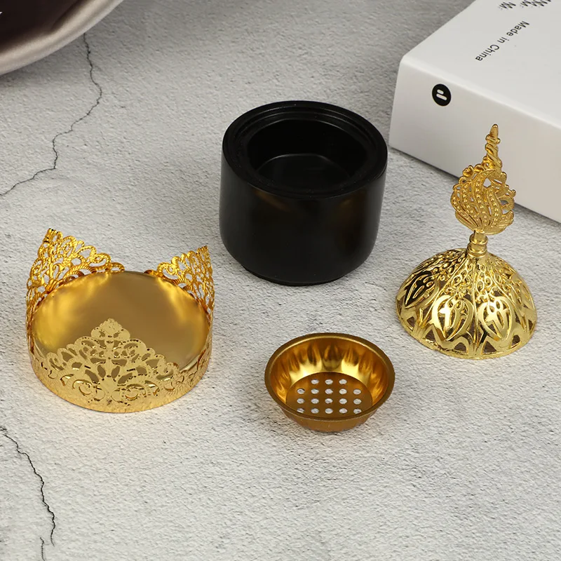 Luxury Hollow Portable Arabic Incense Burner Middle East Muslim Small Resin Craft Burner Incense Mubkhar Censer Ramadan Decor