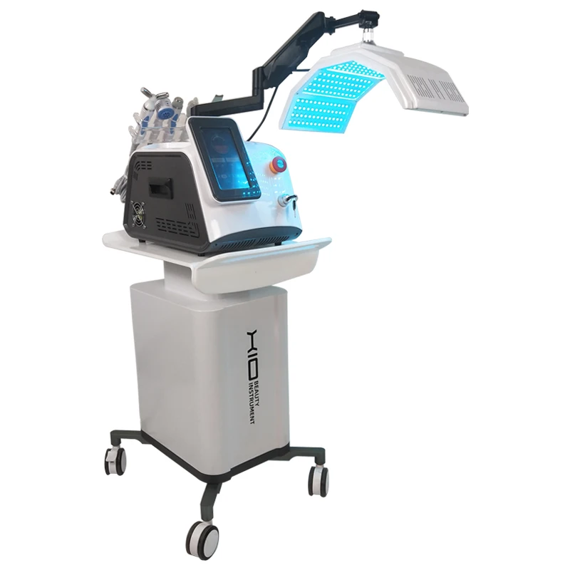 Multifunction PDT Facial Machine for Beauty Salon LED Facial Light Skin Whitening and Rejuvenation RF Aqua Skin Scrubber