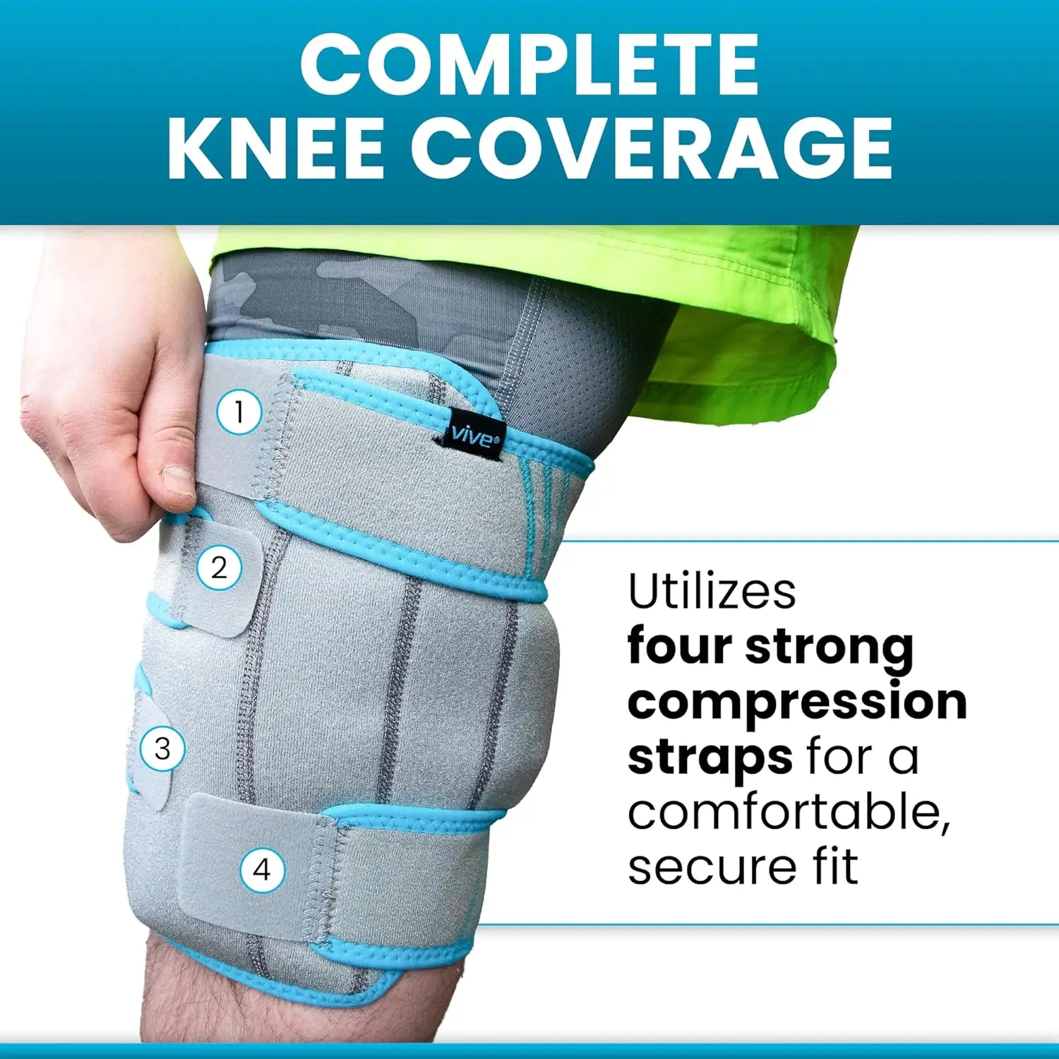 Knee Ice Pack Wrap Cold/Hot Gel Compression Brace Heat Support Strap for Arthritis Pain, Athletic Injury Running Surgery