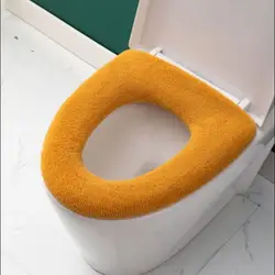 A3161 Handle toilet seat universal knitted washable household toilet seat set with extra thick warm toilet seat