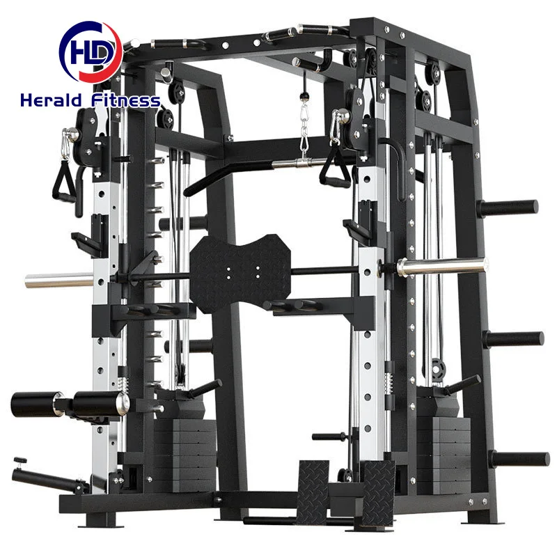 OEM Service Domestic Home Gym Equipment Commercial Multi-functional Cable Crossover Squat Rack Smith Machine For Bodybuilding