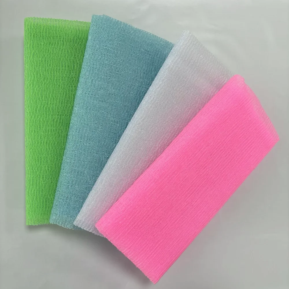 Exfoliating Nylon Bath Cloth Towel Beauty Skin Weave Bath Wash Towel Exfoliating Scrub Cloth Shower Long Washcloth for Body
