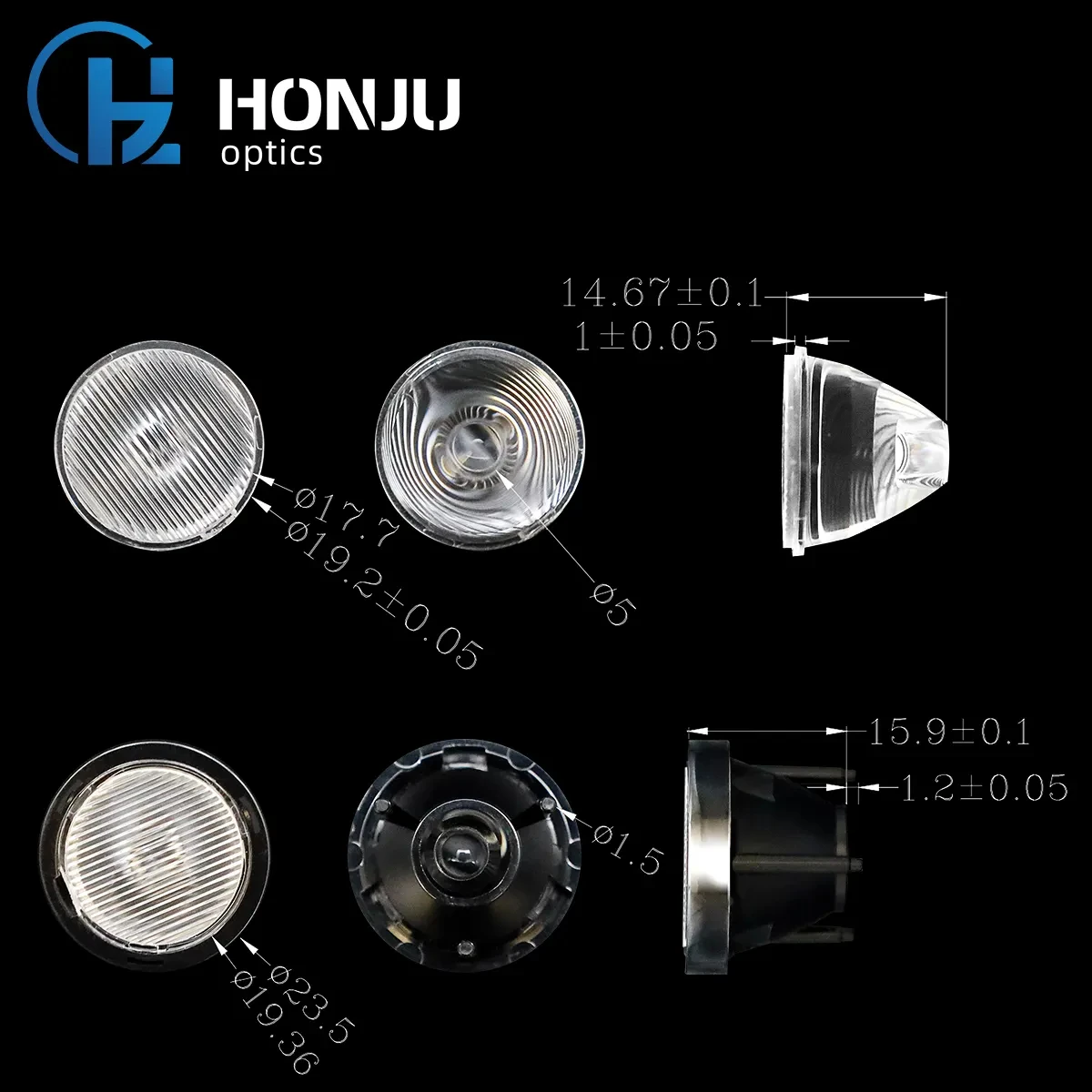 Single Line 193mm LED Light Lens 34 Degree SMD 3030/3535 PMMA Material