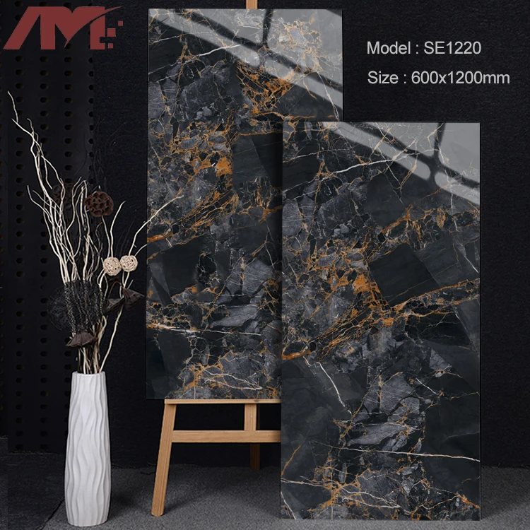 Artificial marble polished porcelain big tile floor sintered stone