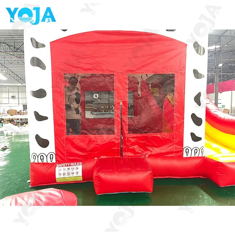 Dalmatian dog inflatable bounce house for kids with slide 4.5X4.5X4M