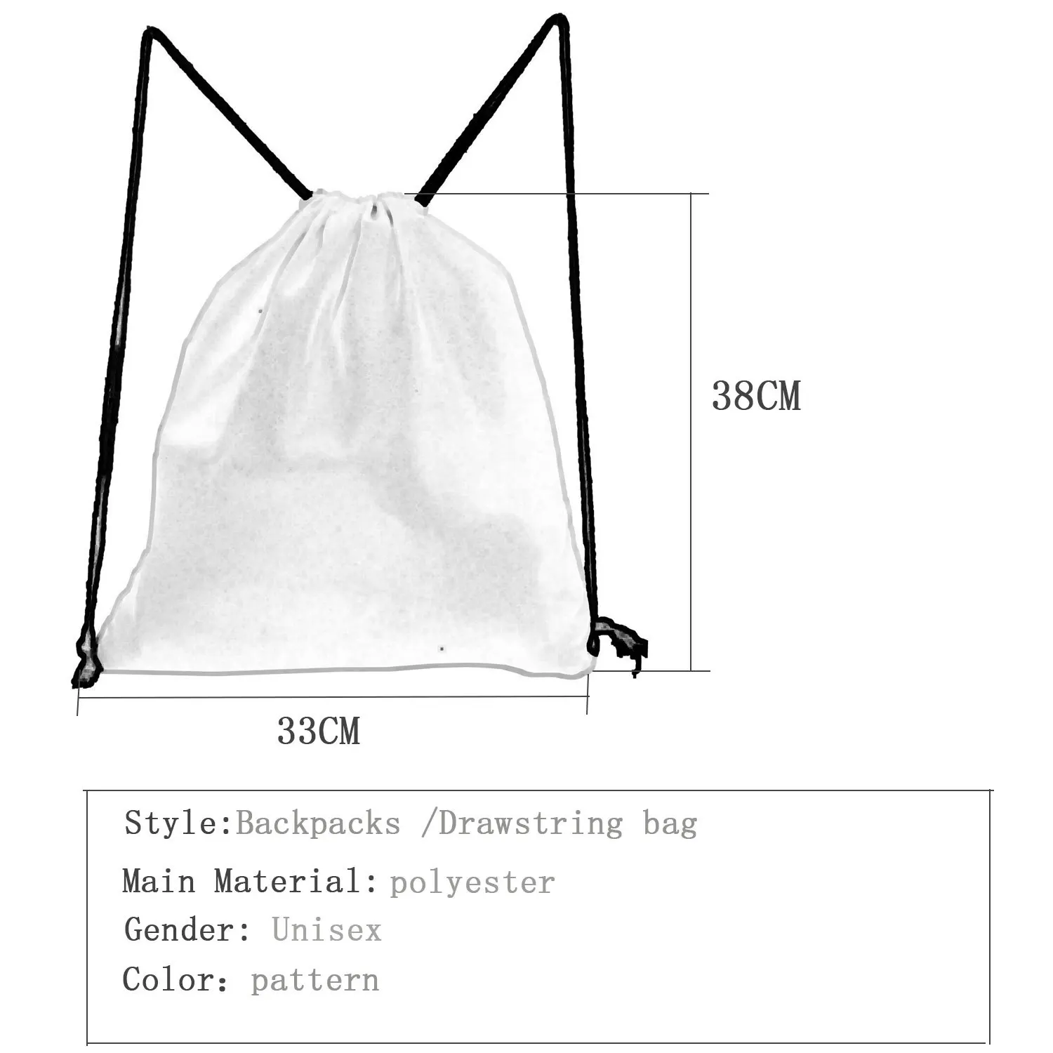 Kazze New Style Large Capacity Portable Storage Foldable Shopping Bag Eco Friendly Fabric Trendy Design Small Drawstring Bag
