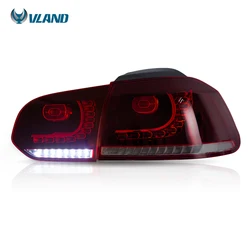 VLAND Factory Wholesales LED Taillights Rear Light mk6 GOLF6 R 2008 2009-2013 Sequential Lamp For VW golf 6 tail light
