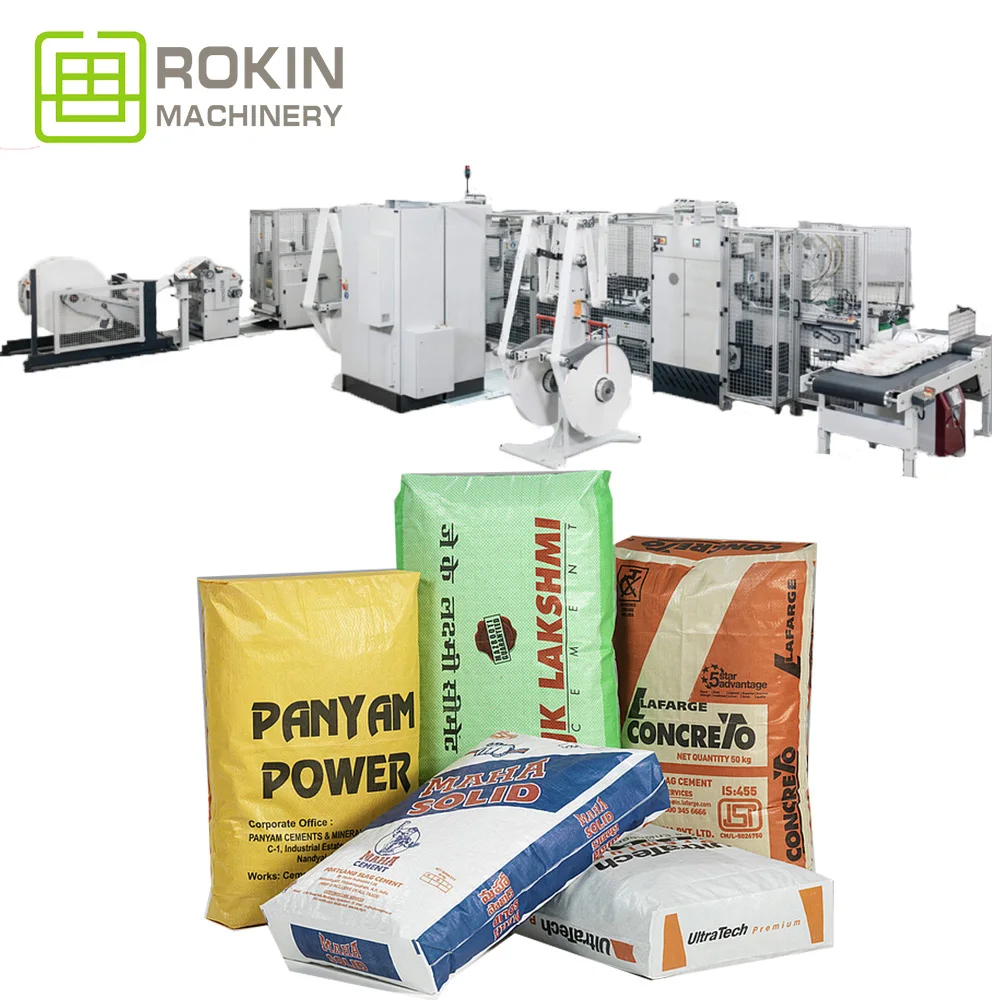 ROKIN BRAND Plastic Woven Valve Bag Cement Cement Block Bottom Valve Bag Wholesale PP Woven Valve Bag Machine