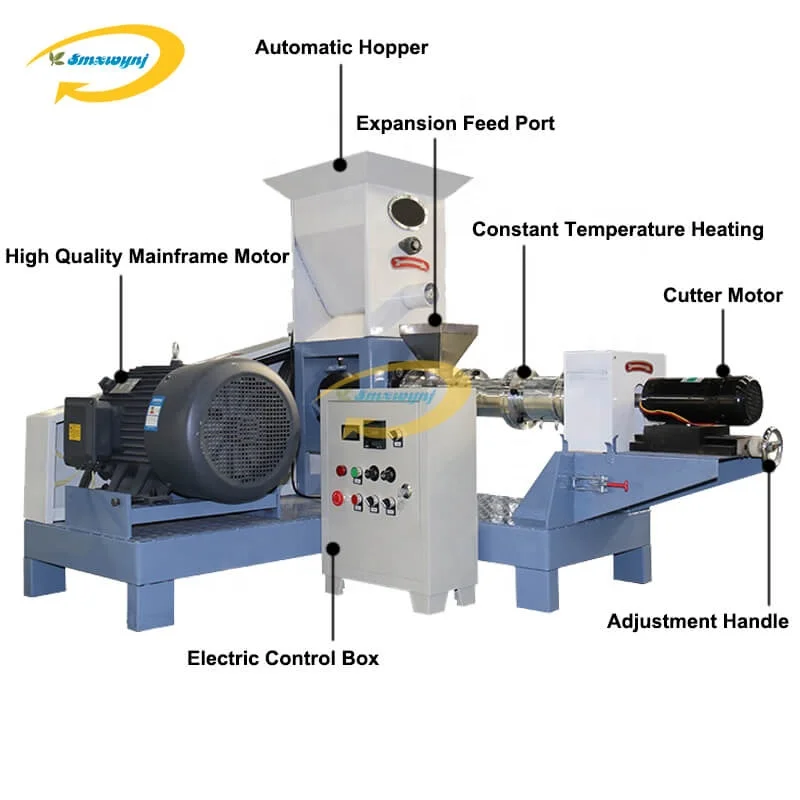 other food processing machinery floating fish feed pellet pelletizer food making fish feed pellet extruder