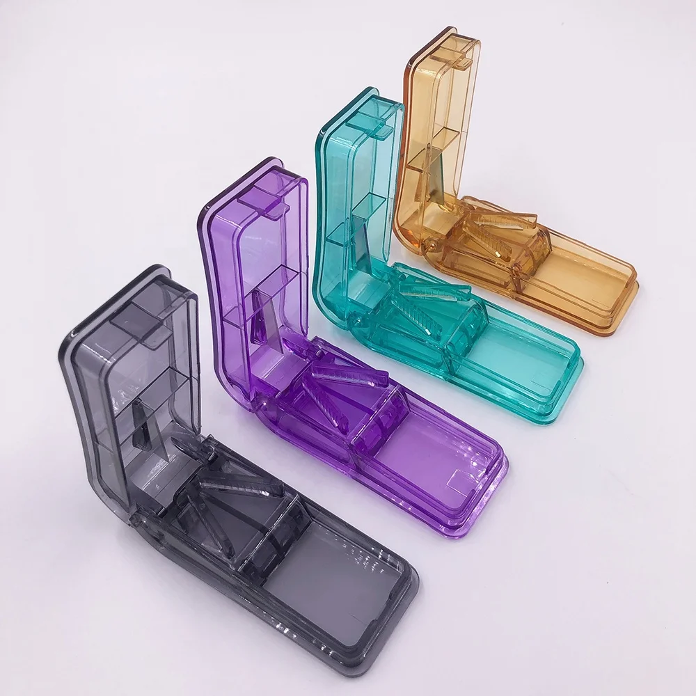 Pill Cutter Tablet Splitter with Blade Guard, Safety Medicine Slicer, Medication Vitamin Divider Cutting Drugs