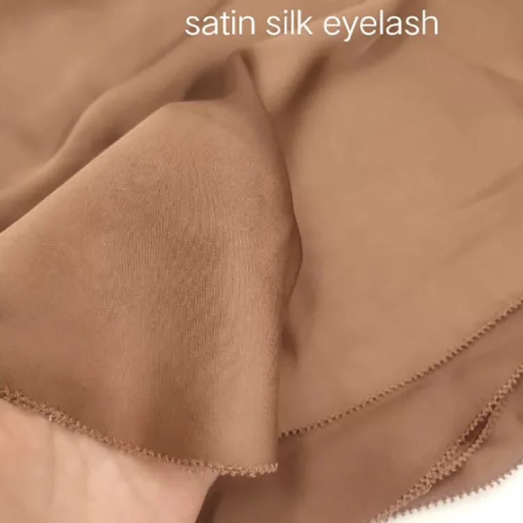 Fashion Satin Eyelash Cotton Shawl Muslim Hijab Malaysia  Big Size Stretchy Plain Head Scarves Jersey Chiffon  Hijab Scarf