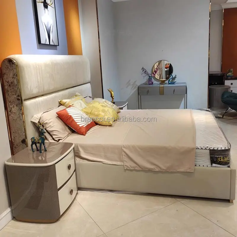 5 Star Wooden Hotel Bedroom Furniture Double Bed King and Queen Size Twin Bed for Hotel Apartment Bedroom Furniture