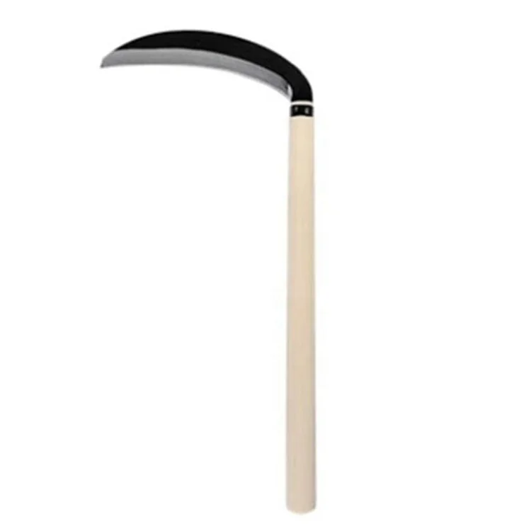 Agricultural all-steel sickle with wood handle mowing wheat garden weeding sickle
