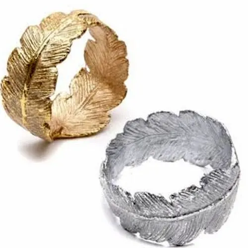 Handmade Decorations Metal Napkin Rings Set of 06  for Weddings Dinner Parties or Every Day Dining Decorated